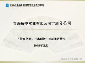 青海投資集團橋電實業公司 以技術創新為引擎，以管理提升為抓手，全面推動實業投資管理提質增效